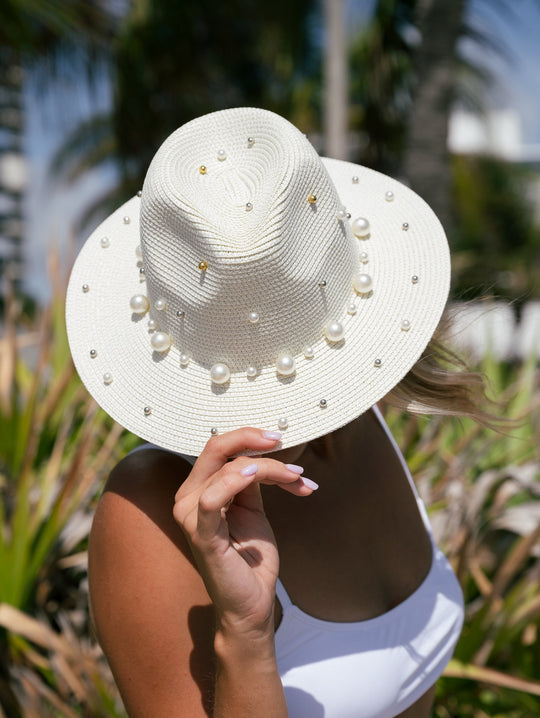 Custom Bridal Party Cowboy Hat with Pearls