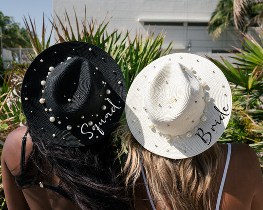 Custom Bridal Party Cowboy Hat with Pearls
