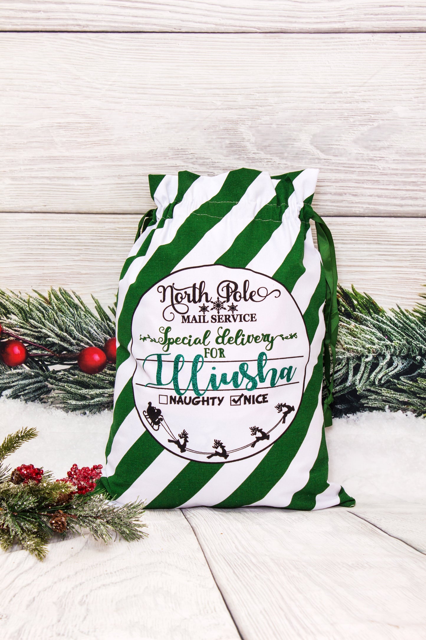 Custom Santa Large Sack, North Pole Express Christmas Gift Bag