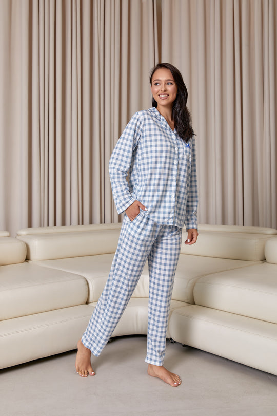 Cotton Plaid Pajama Set