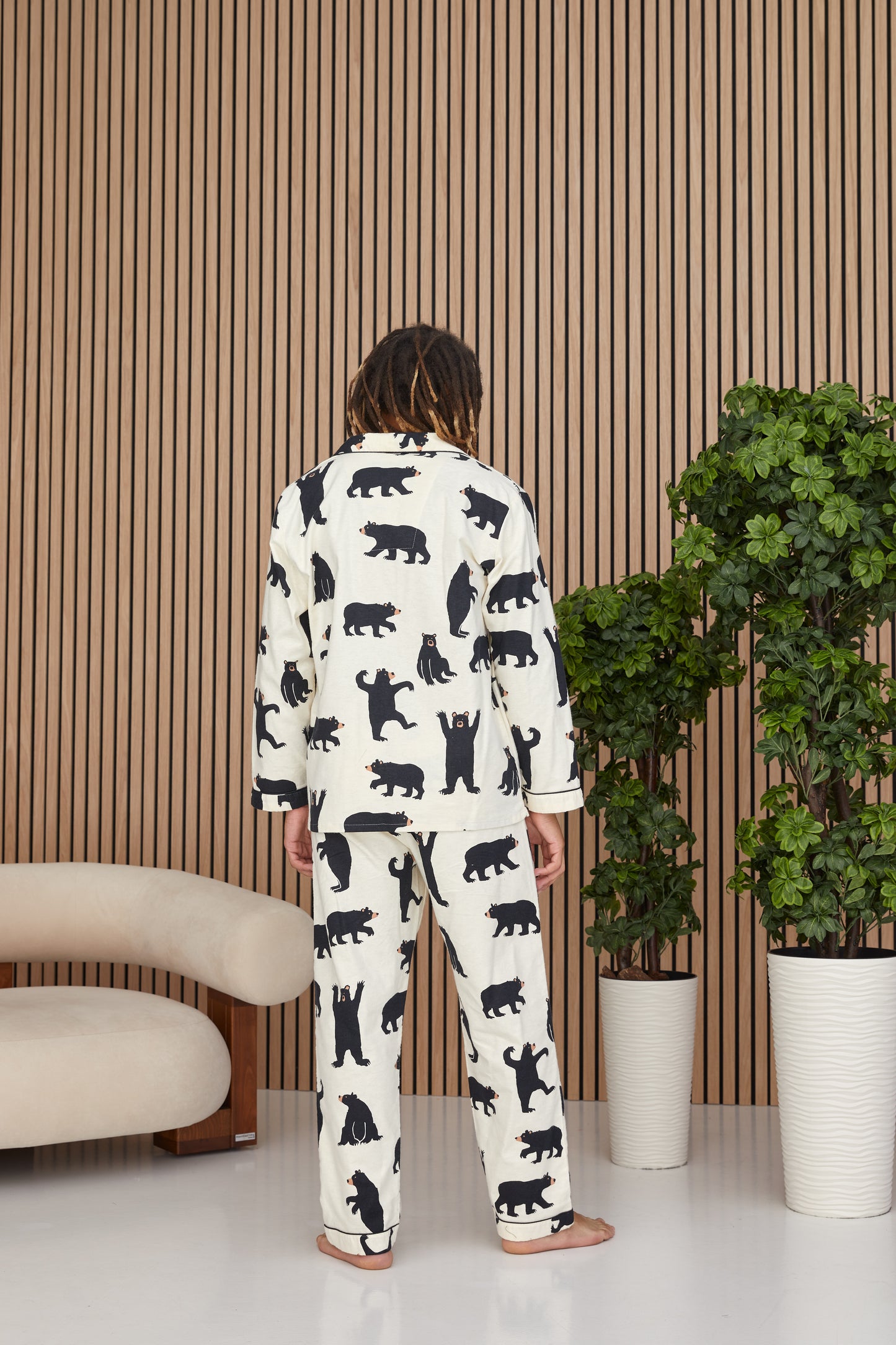 Bear Print Men's Pajama Set