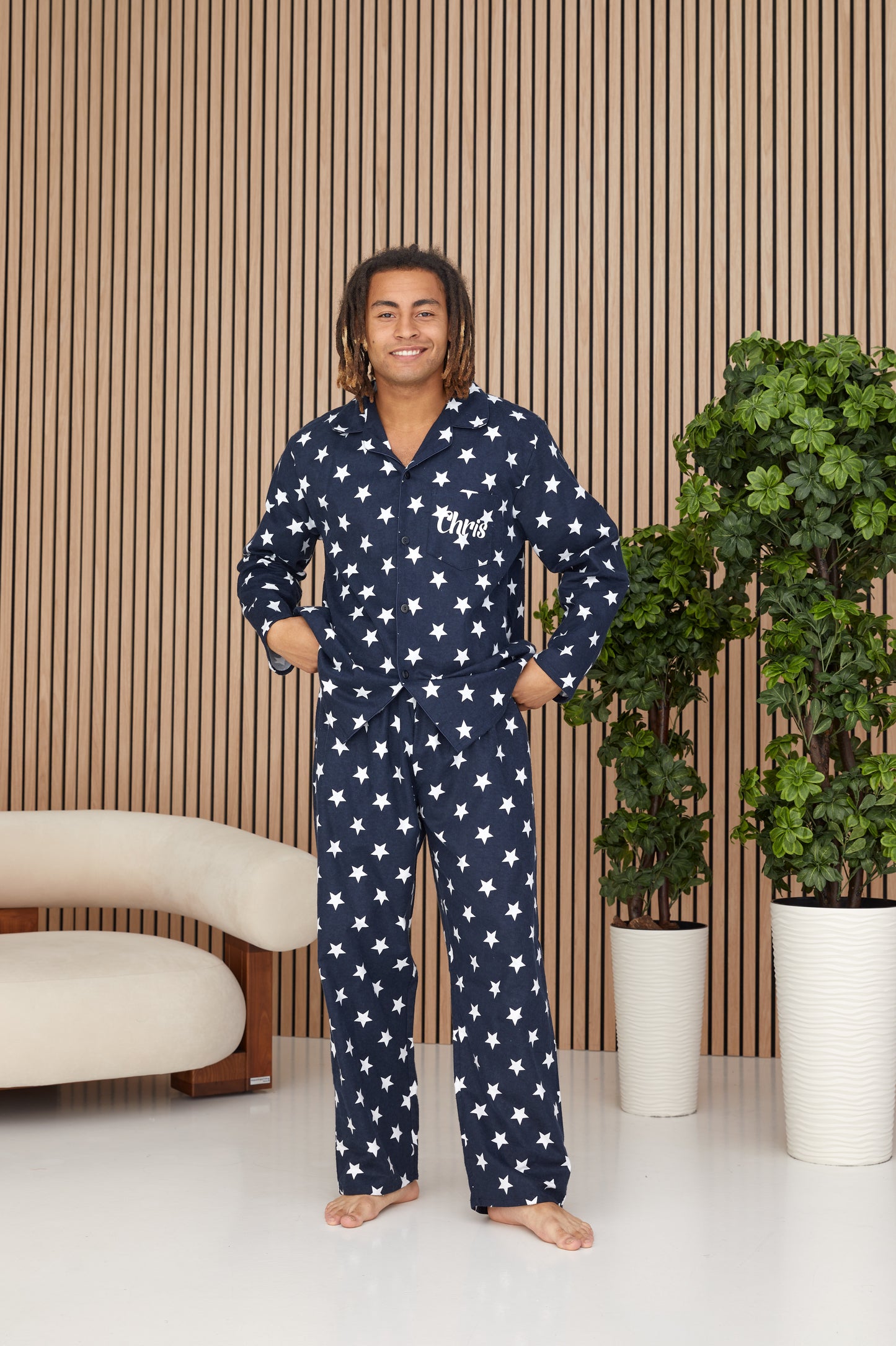 Stars Print Men's Pajama Set