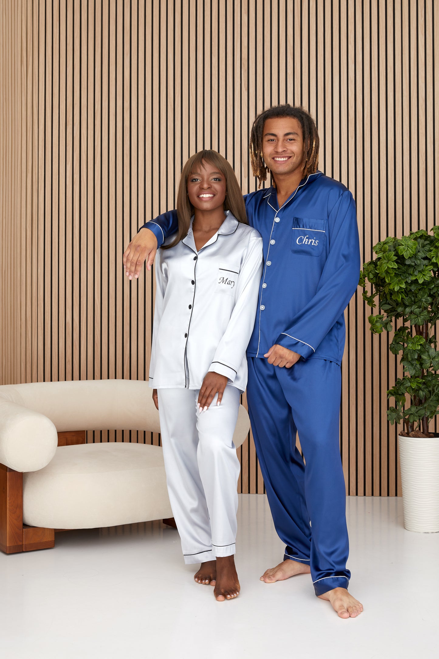 Christmas Matching Satin Pjs for Couple