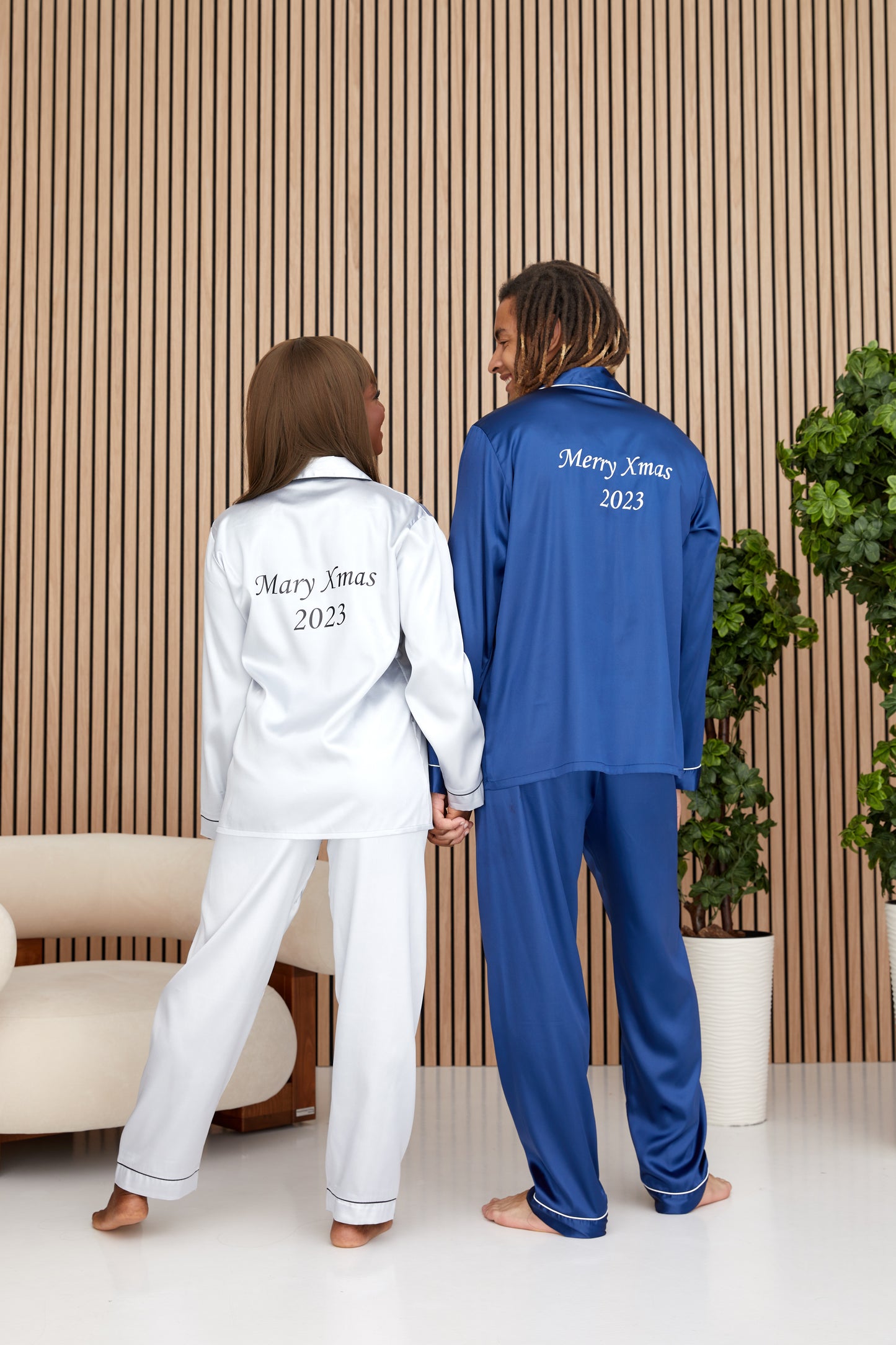 Christmas Matching Satin Pjs for Couple