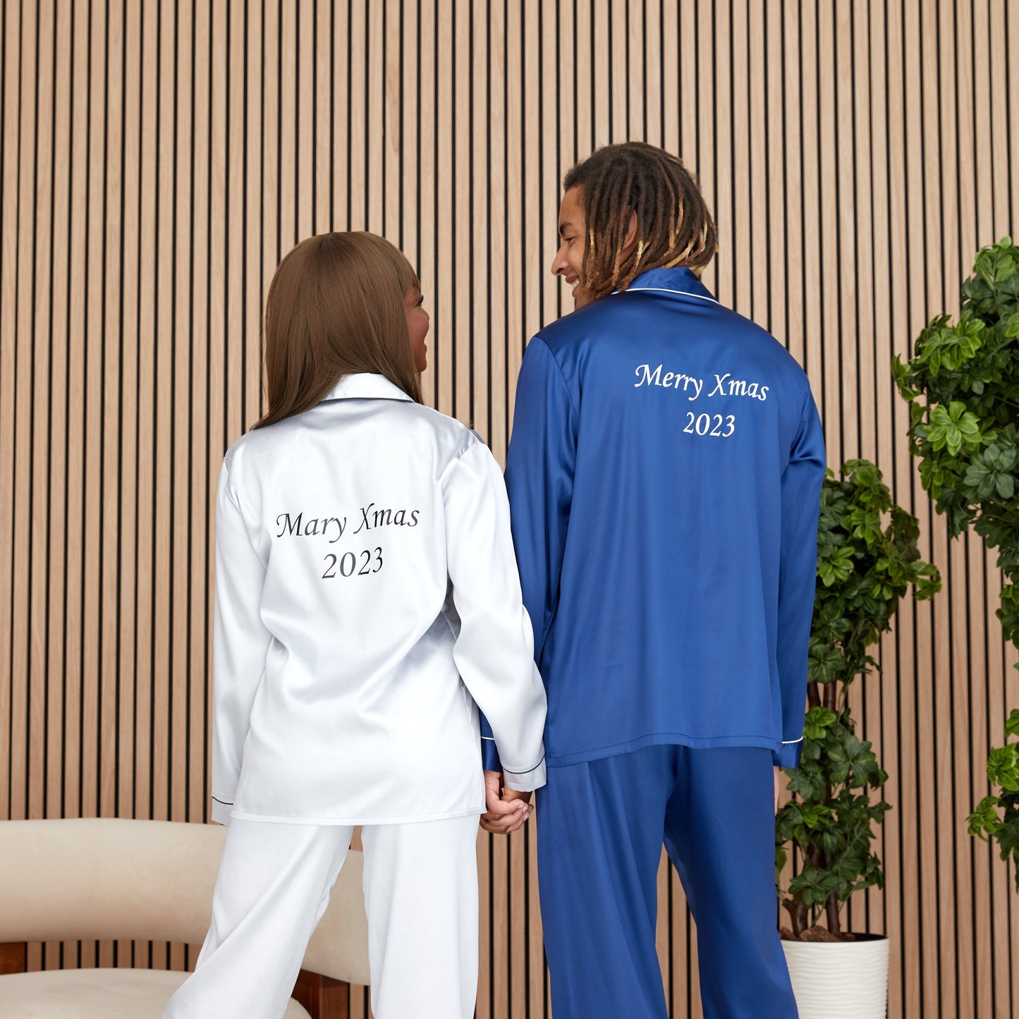 Christmas Matching Satin Pajamas for Couple