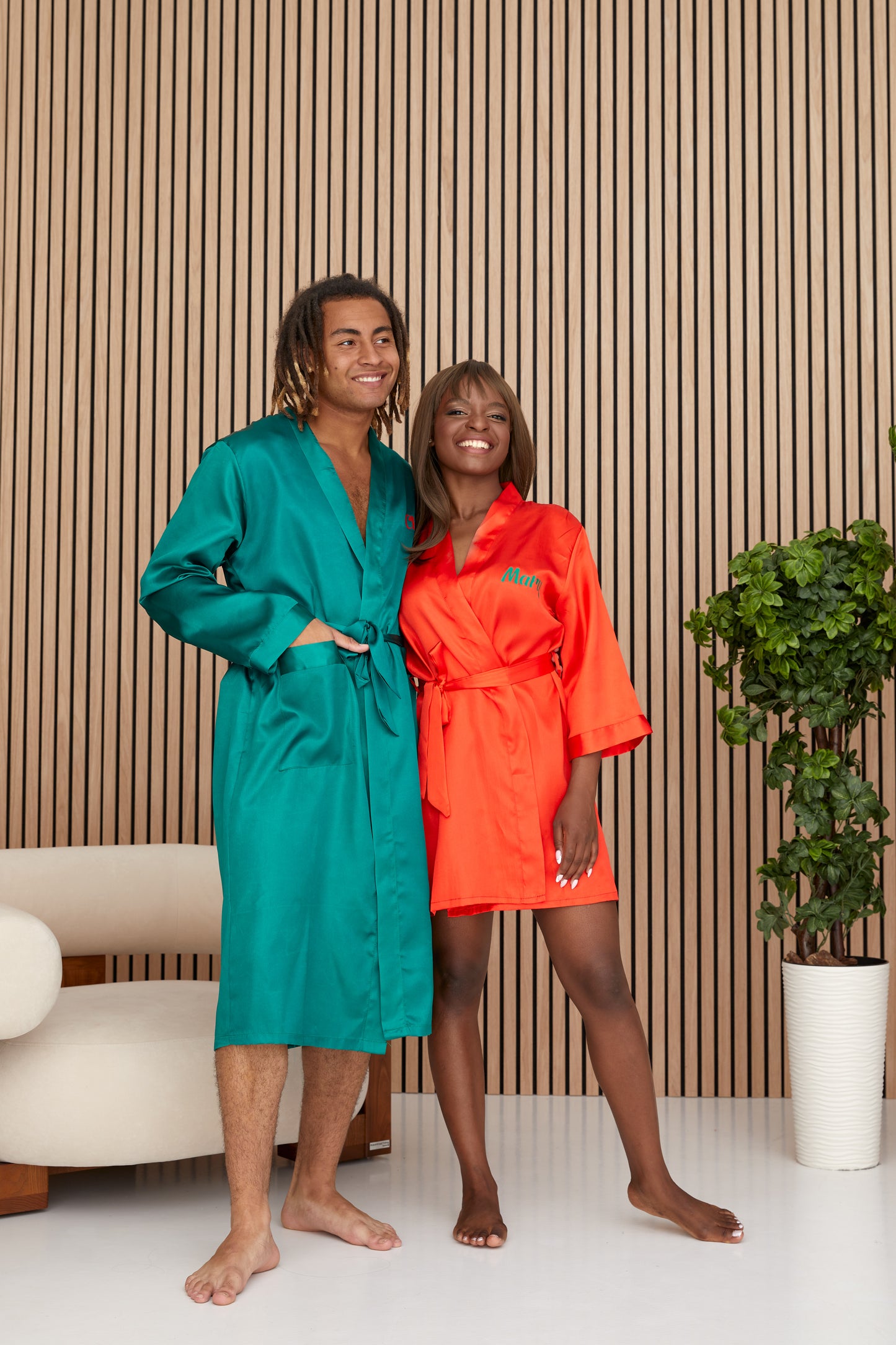 Christmas Satin Robes for Couple