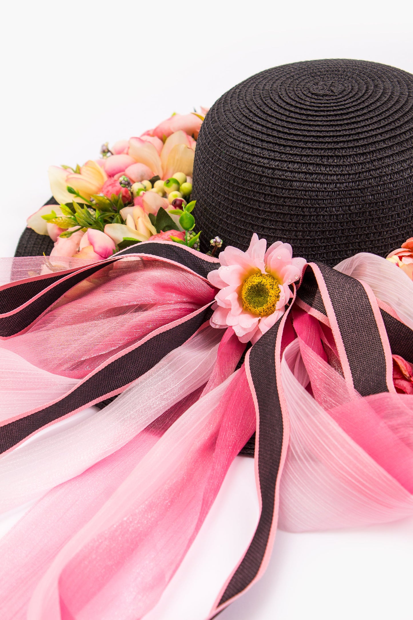 Floral Set Straw Bag and Hat for Bride Style 1