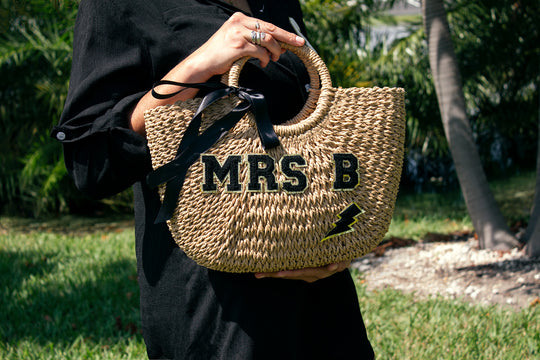Bridal Mrs. Custom Beach Straw Bag