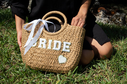 Bridal Mrs. Custom Beach Straw Bag