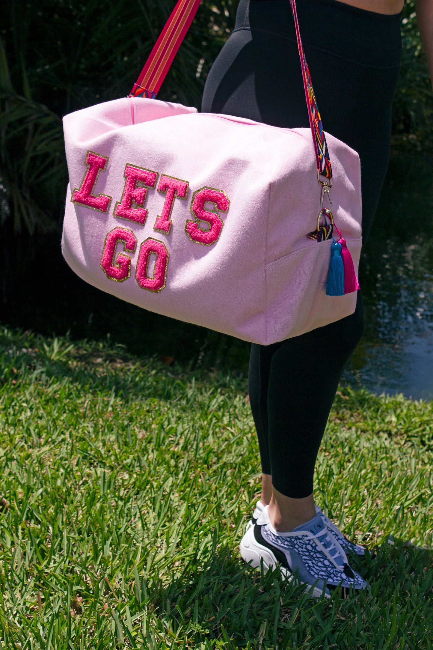 Customized Gym/ Travel Duffel Bag - fluffy patches