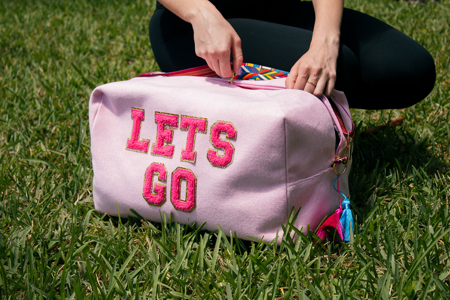 Customized Gym/ Travel Duffel Bag - fluffy patches