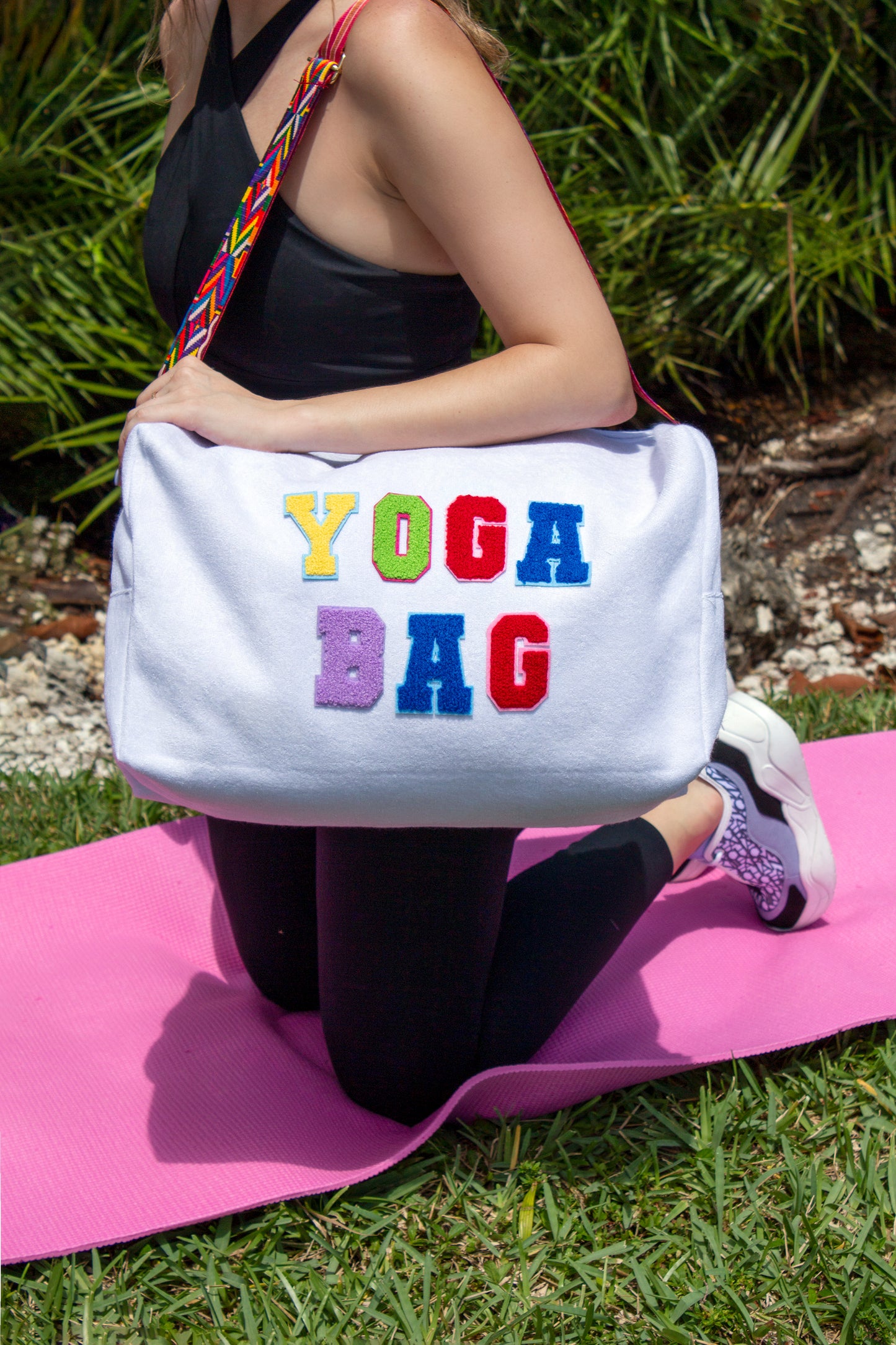 Customized Yoga/ Travel Duffel Bag - fluffy patches