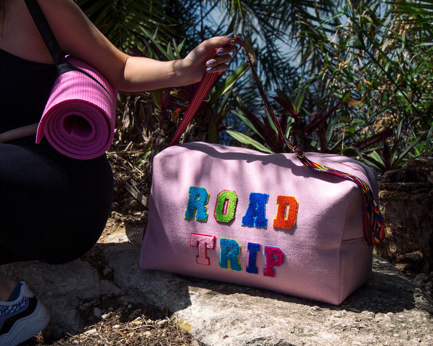 Customized Yoga/ Travel Duffel Bag - fluffy patches
