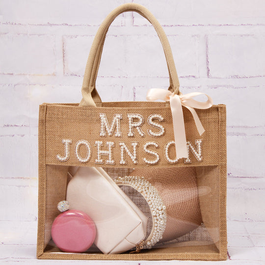 Transparent Custom Mrs Bride Tote Bag