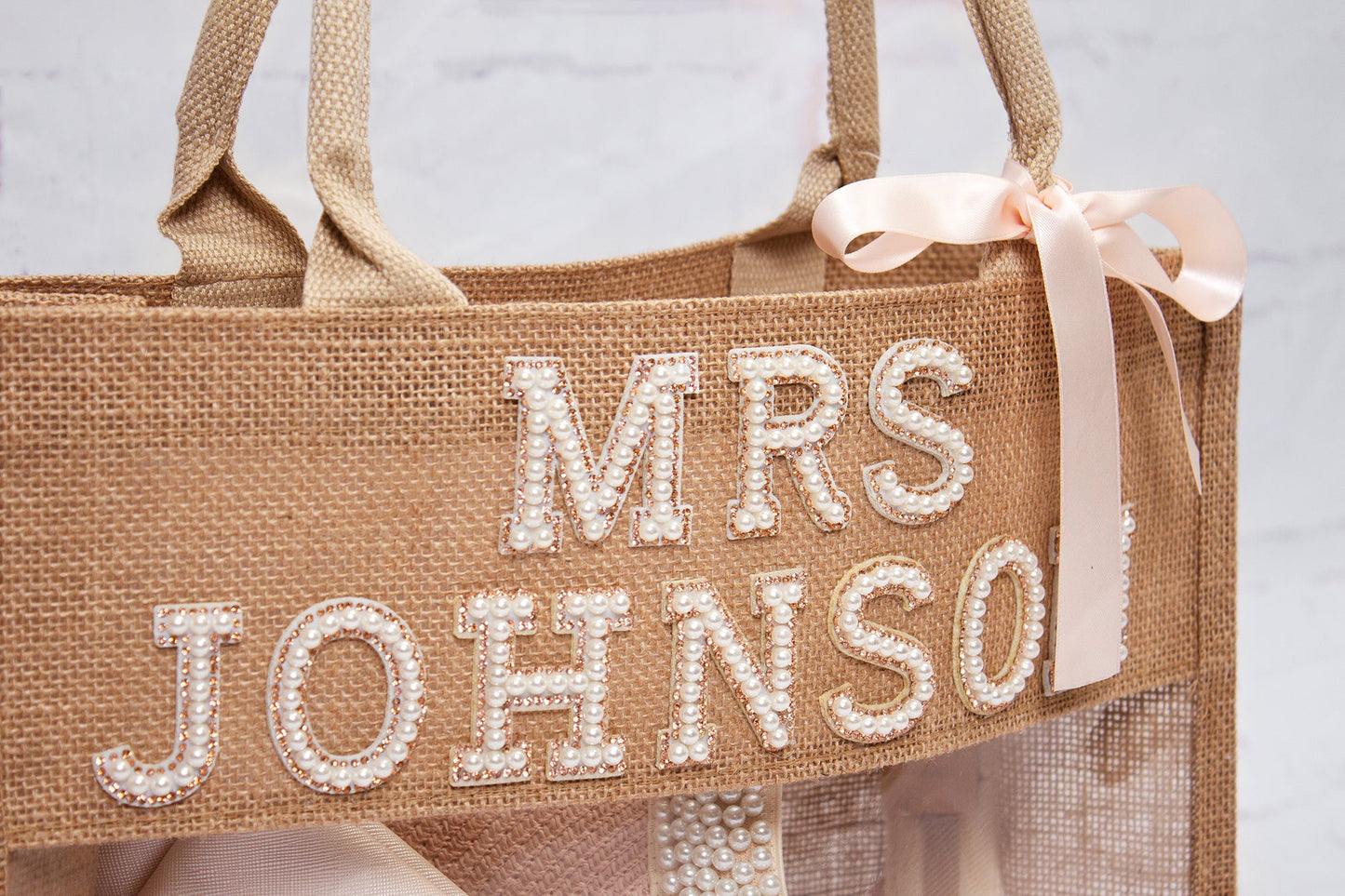 Transparent Custom Tote Bag - Pearls Patches