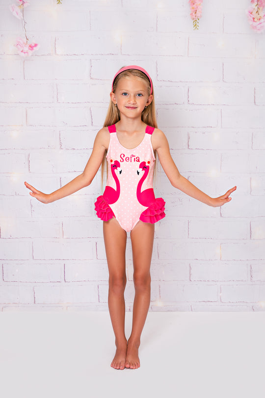 Kids Flamingo One piece Swimsuit