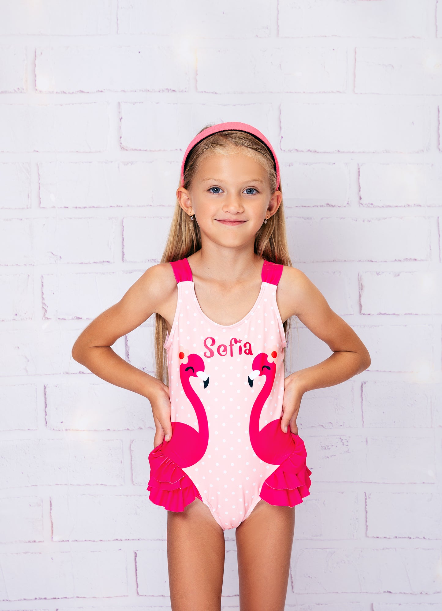 Kids Flamingo One piece Swimsuit