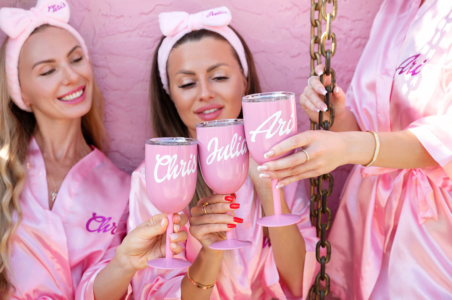 Custom Stemmed Champagne / Wine Flutes Dolly Font