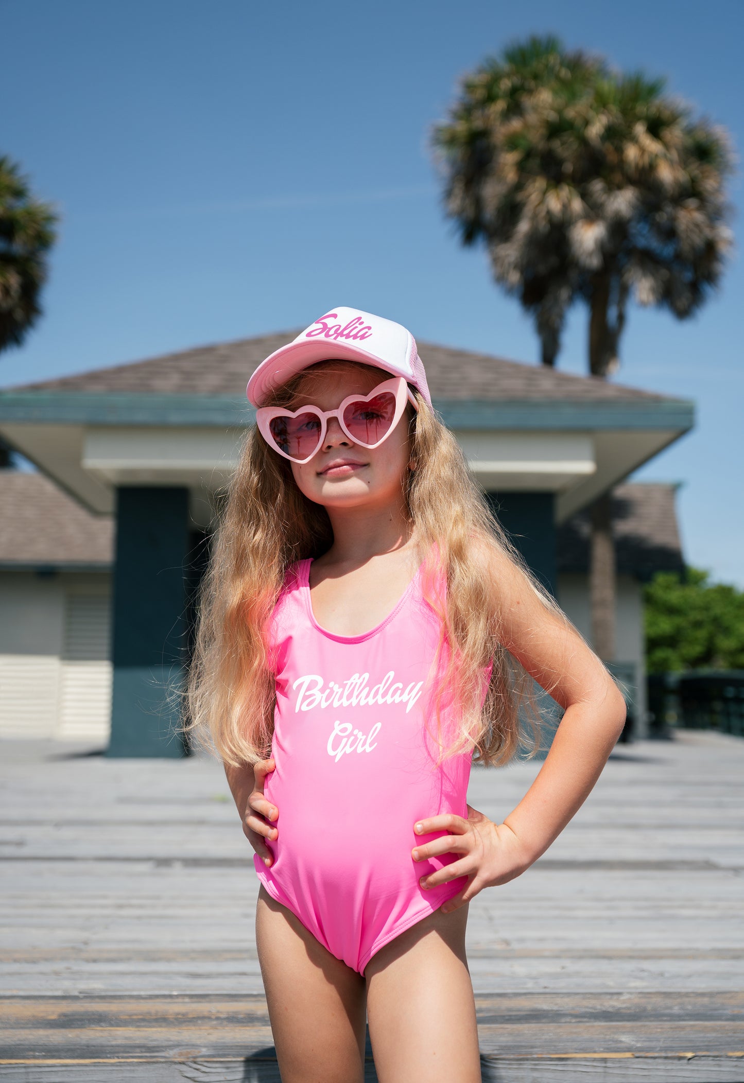 Pink Dolly Kids One Piece Swimsuit - Style1