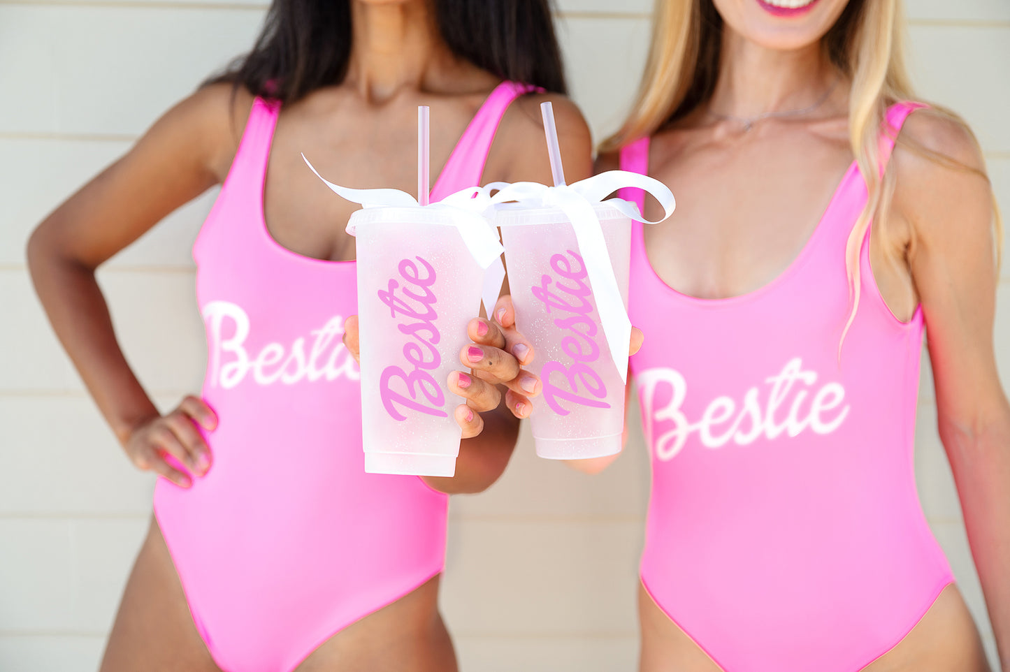 Pink Dolly Set (Swimsuit+Trucker Cap+Sun Glasses+Tumblers) - Style1