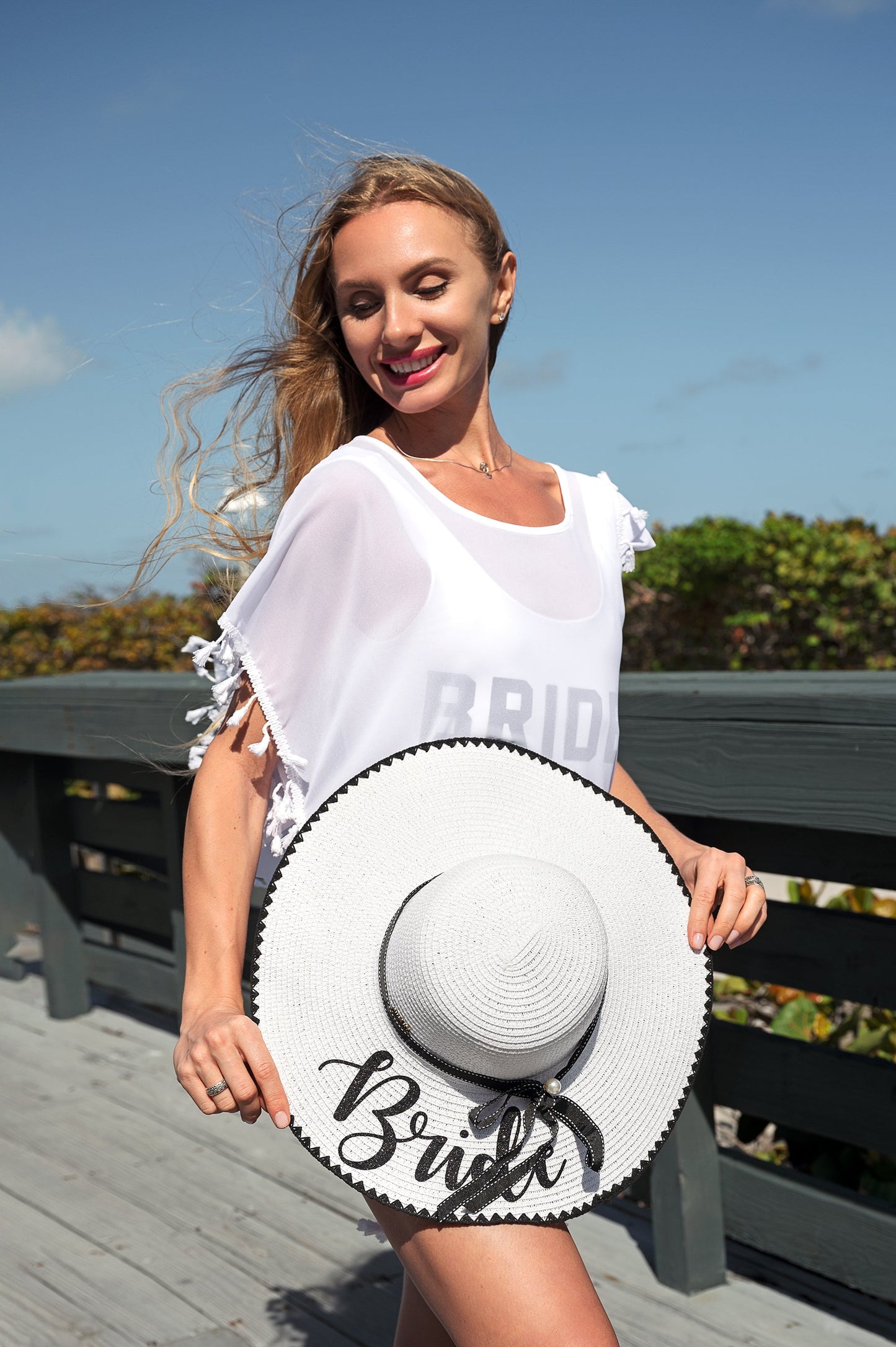 Women's Floppy Sun Hat with Pearl