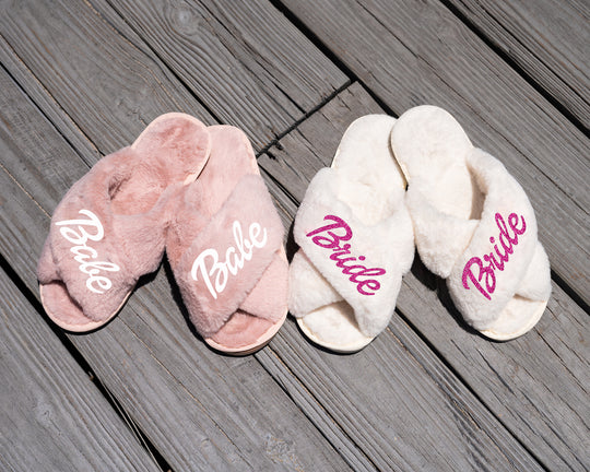 Pink Dolly White Set (Waffled Robe+Fluffy Slippers+Headband+Make up Bag)