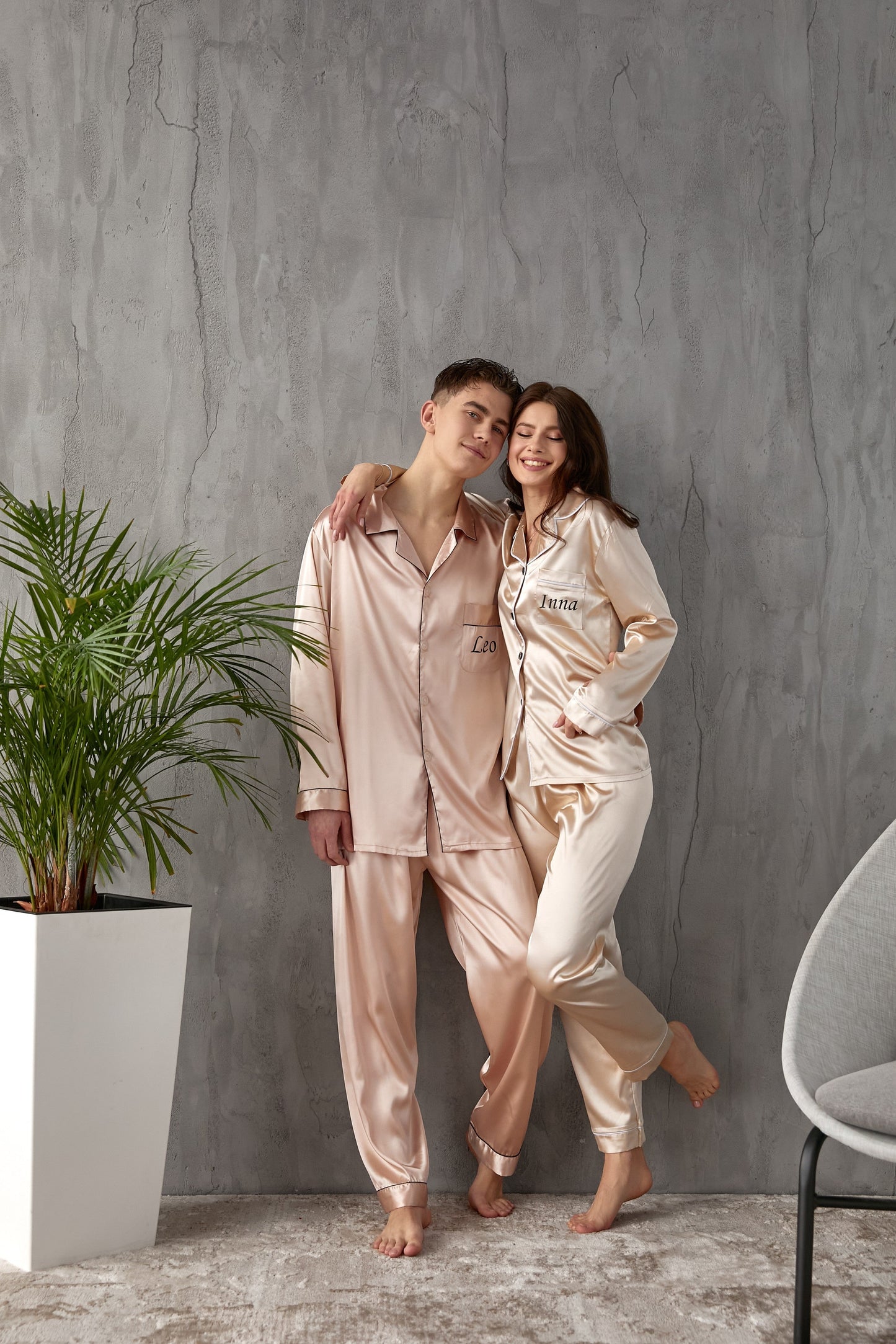 Christmas Matching Satin Pajamas for Couple