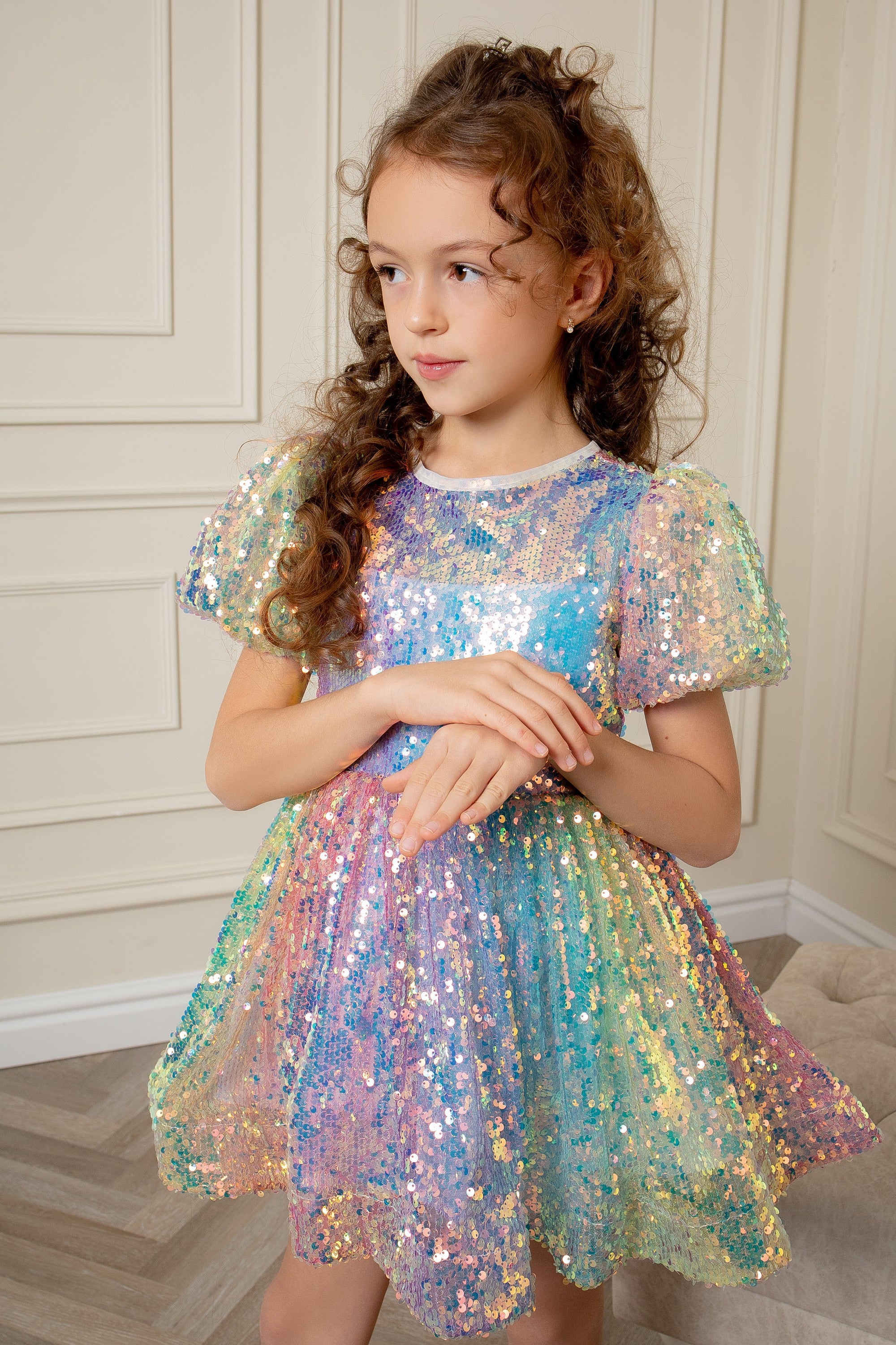 slim fit dress slacks Girls Dress Unicorn Rainbow Long Sleeve Casual Dress  Sunny Fashion