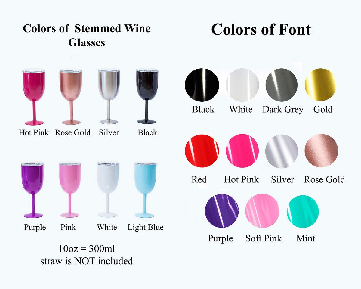 Custom Stemmed Champagne / Wine Flutes Dolly Font