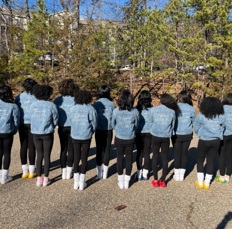 Personalized Denim Bridal Jacket - alfresco / bold
