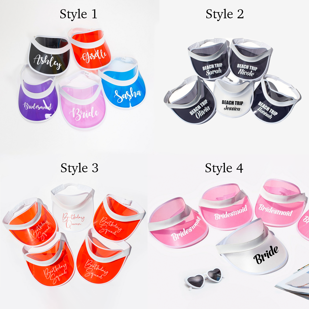Women's Custom Plastic Sun Visors style 3