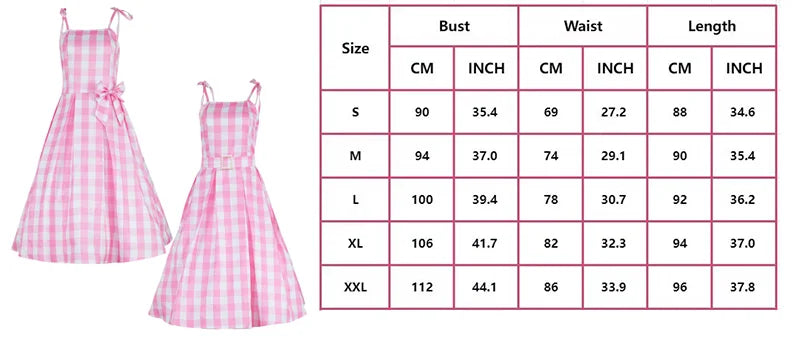 Barbie Plaid Pink Dress Set Movie Outfit