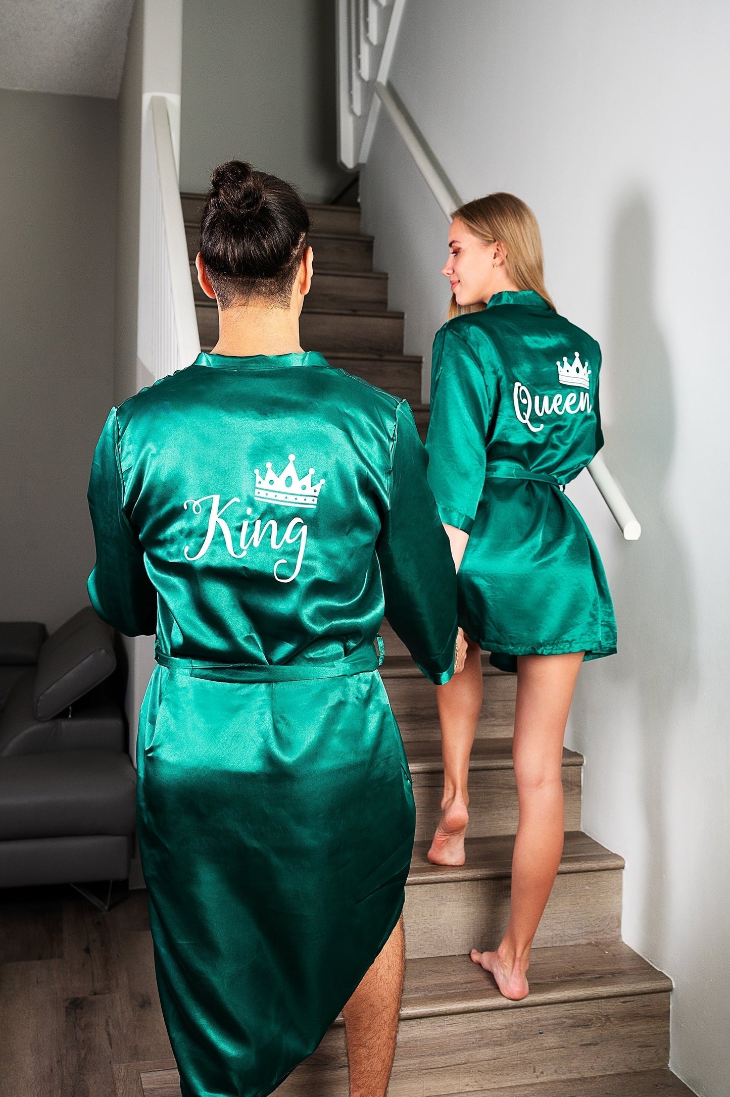 Matching Satin Robes Groom and Bride - women’s robes