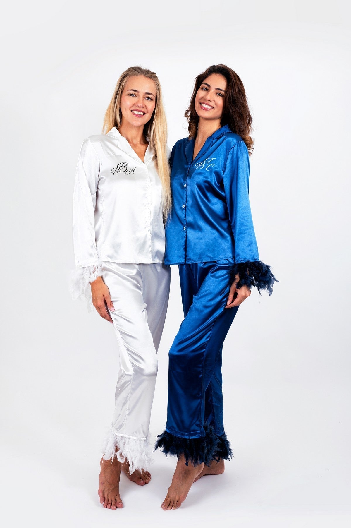Custom Silky Pajamas with feather - L+L - women’s pajama