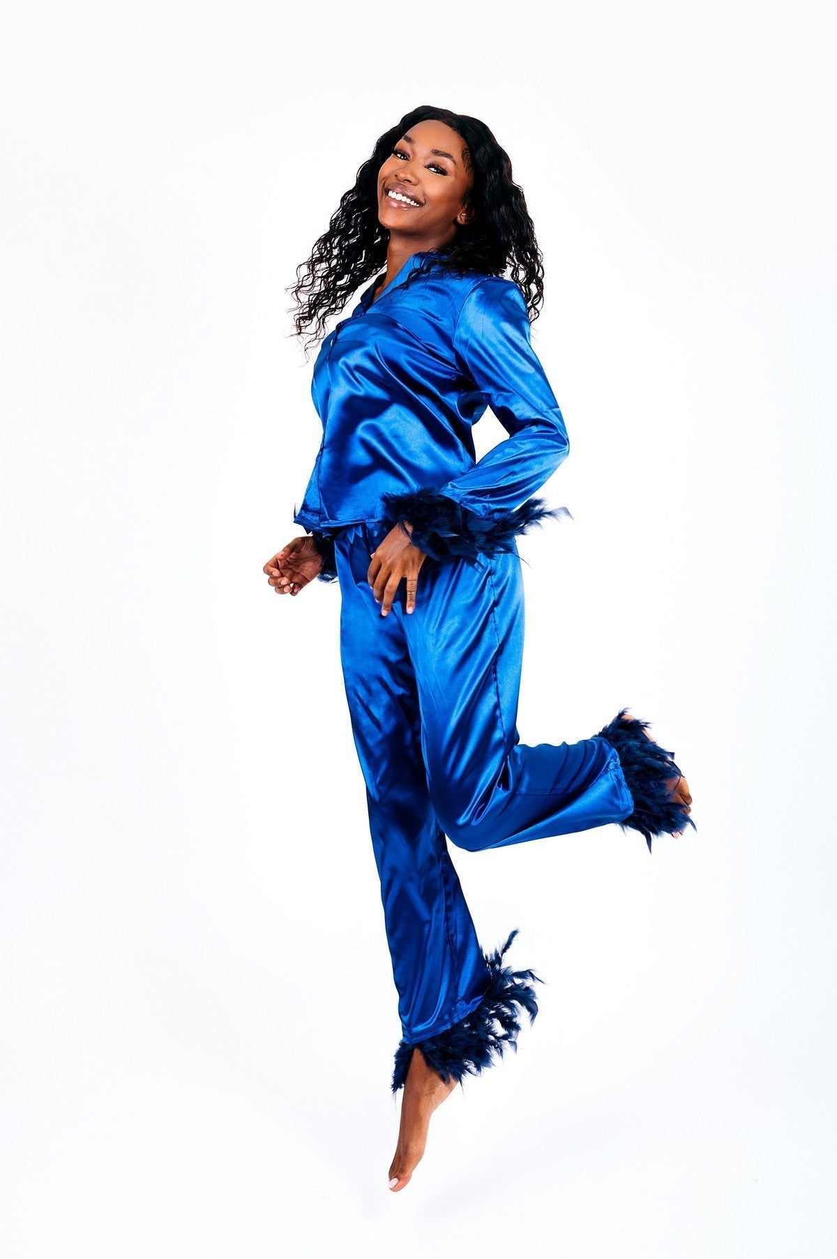 Custom Silky Pajamas with feather - L+L - women’s pajama