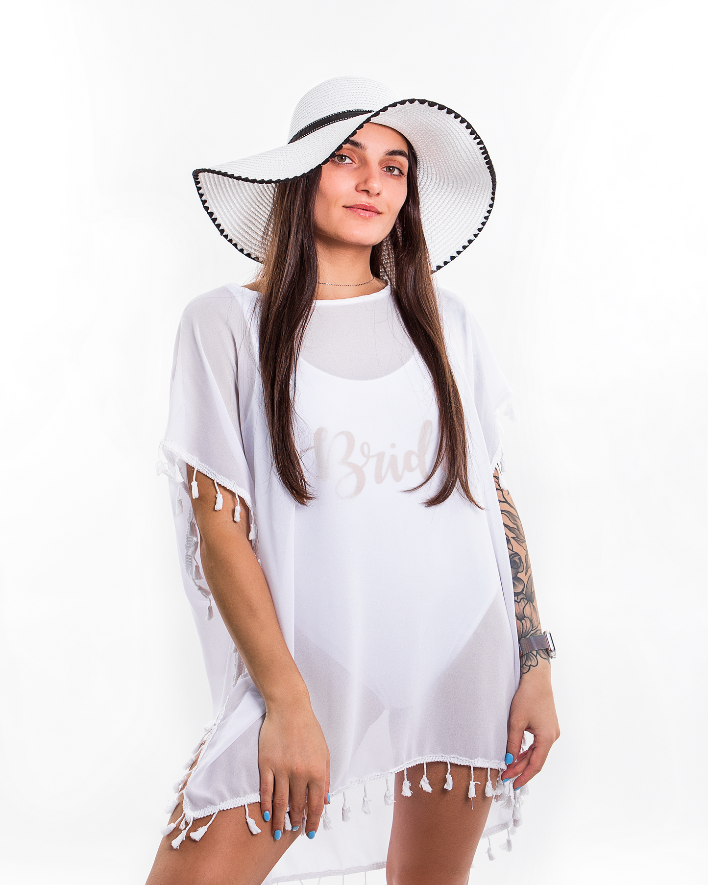 Women's Floppy Sun Hat with Pearl