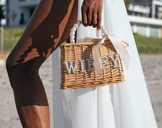 Custom  Bride Bag with Pearls Handle