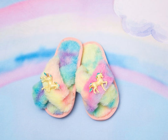 Unicorn Fluffy Slippers for Adults and Kids
