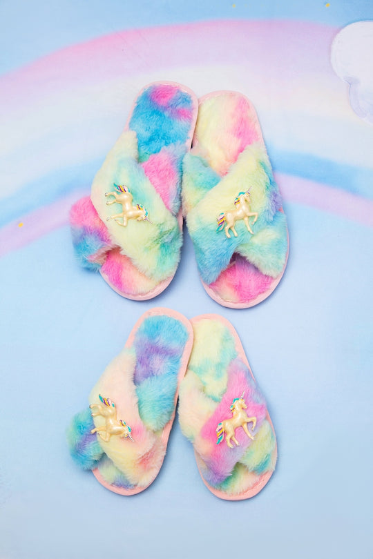 Unicorn Fluffy Slippers for Adults and Kids