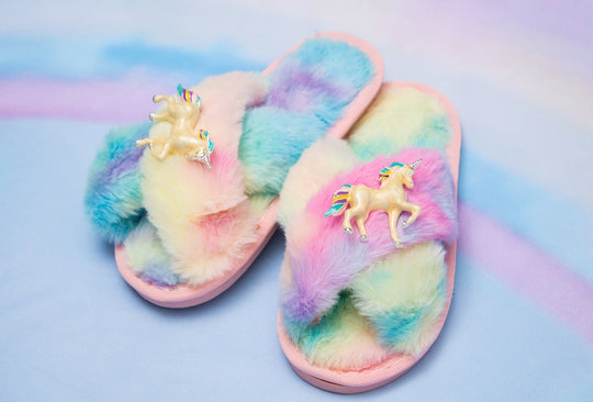 Unicorn Fluffy Slippers for Adults and Kids