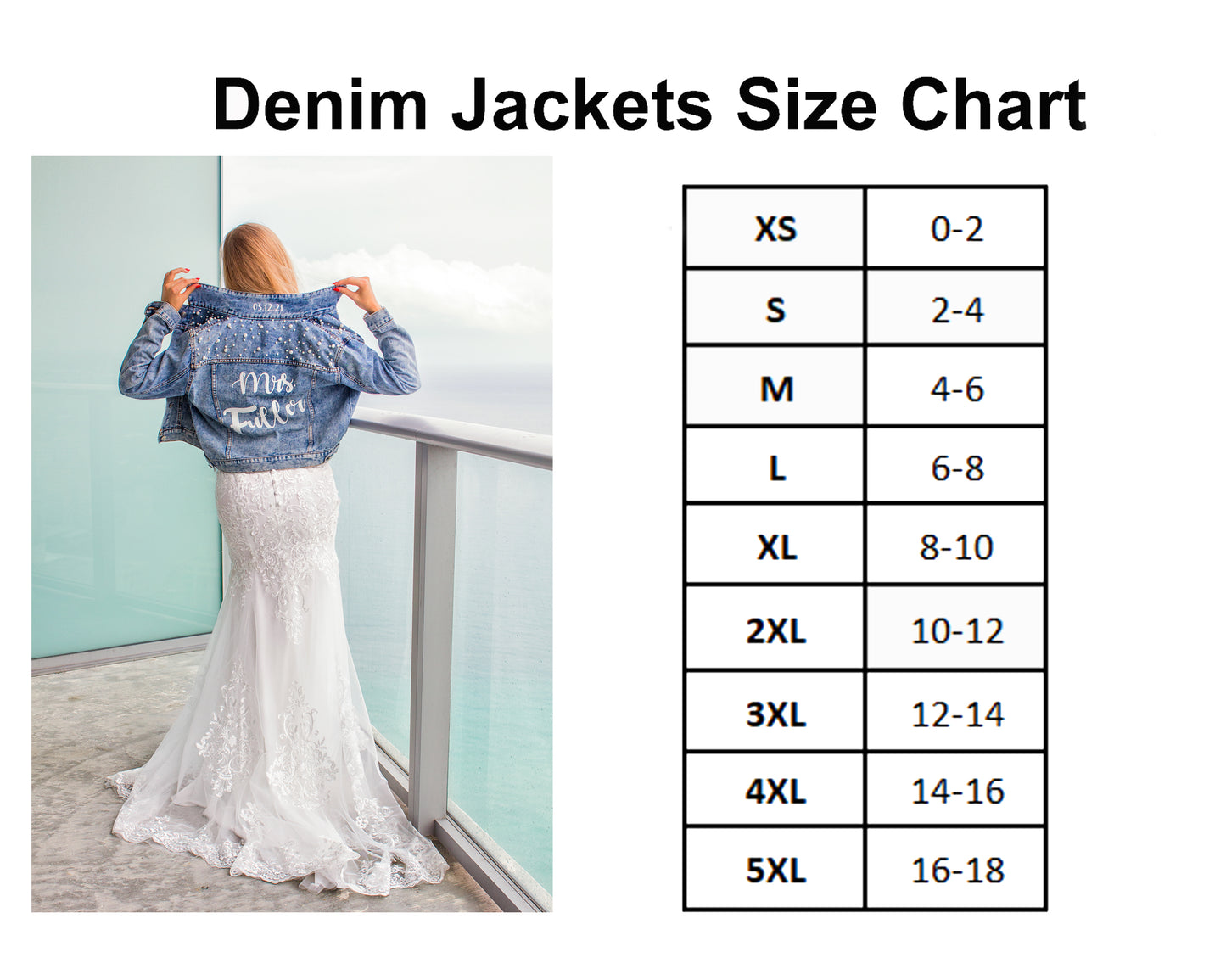Personalized Denim Bridal Jacket - alfresco / bold