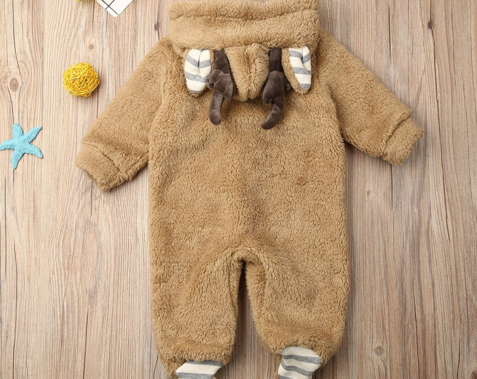 Newborn Bambi Hooded Winter Romper