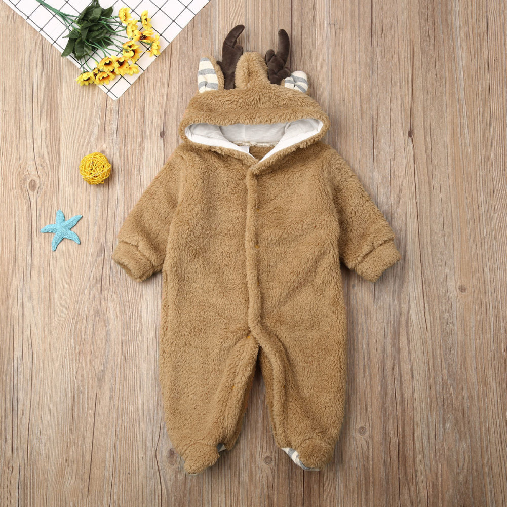 Newborn Bambi Hooded Winter Romper