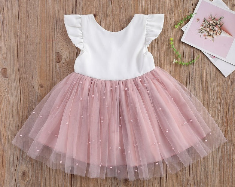 Flower Girl Tutu Dress With Pearls