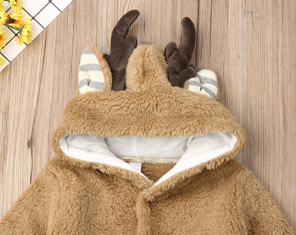 Newborn Bambi Hooded Winter Romper