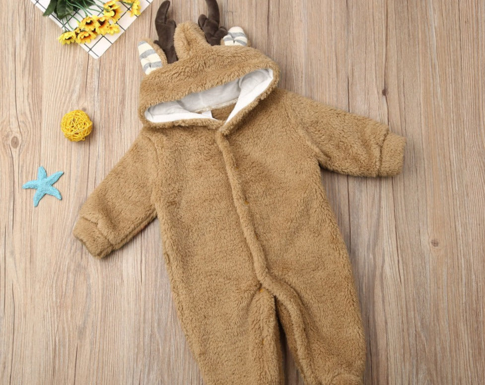 Newborn Bambi Hooded Winter Romper