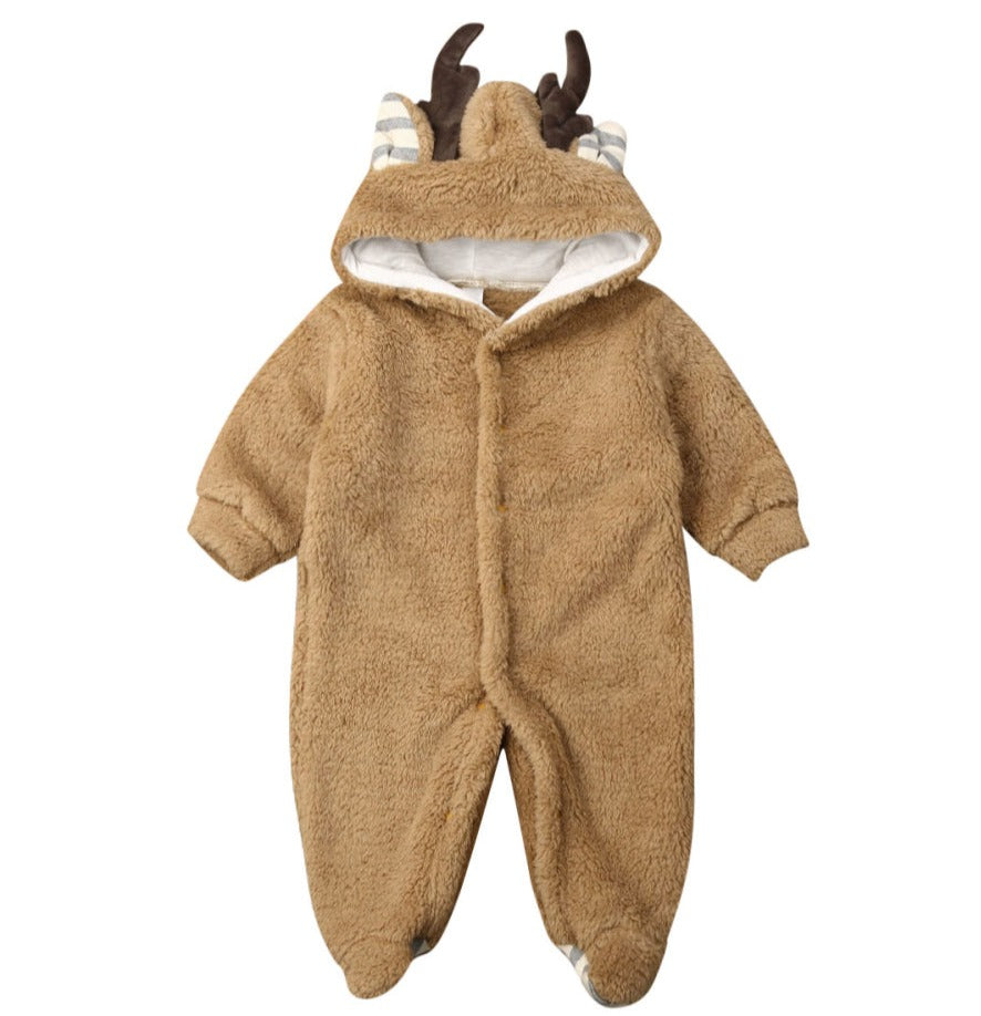 Newborn Bambi Hooded Winter Romper
