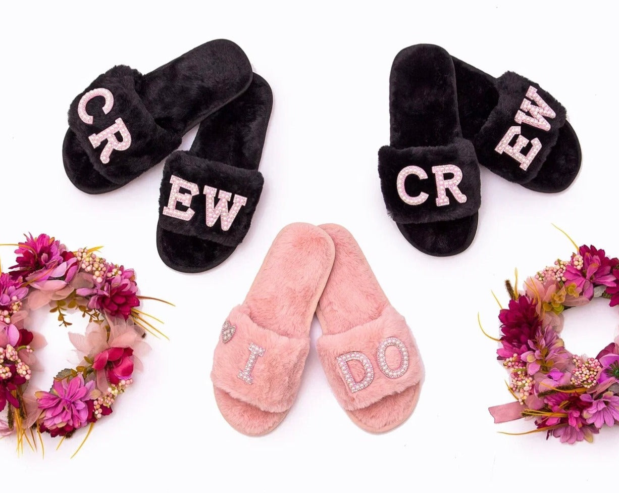 I DO CREW Custom Fluffy Slippers