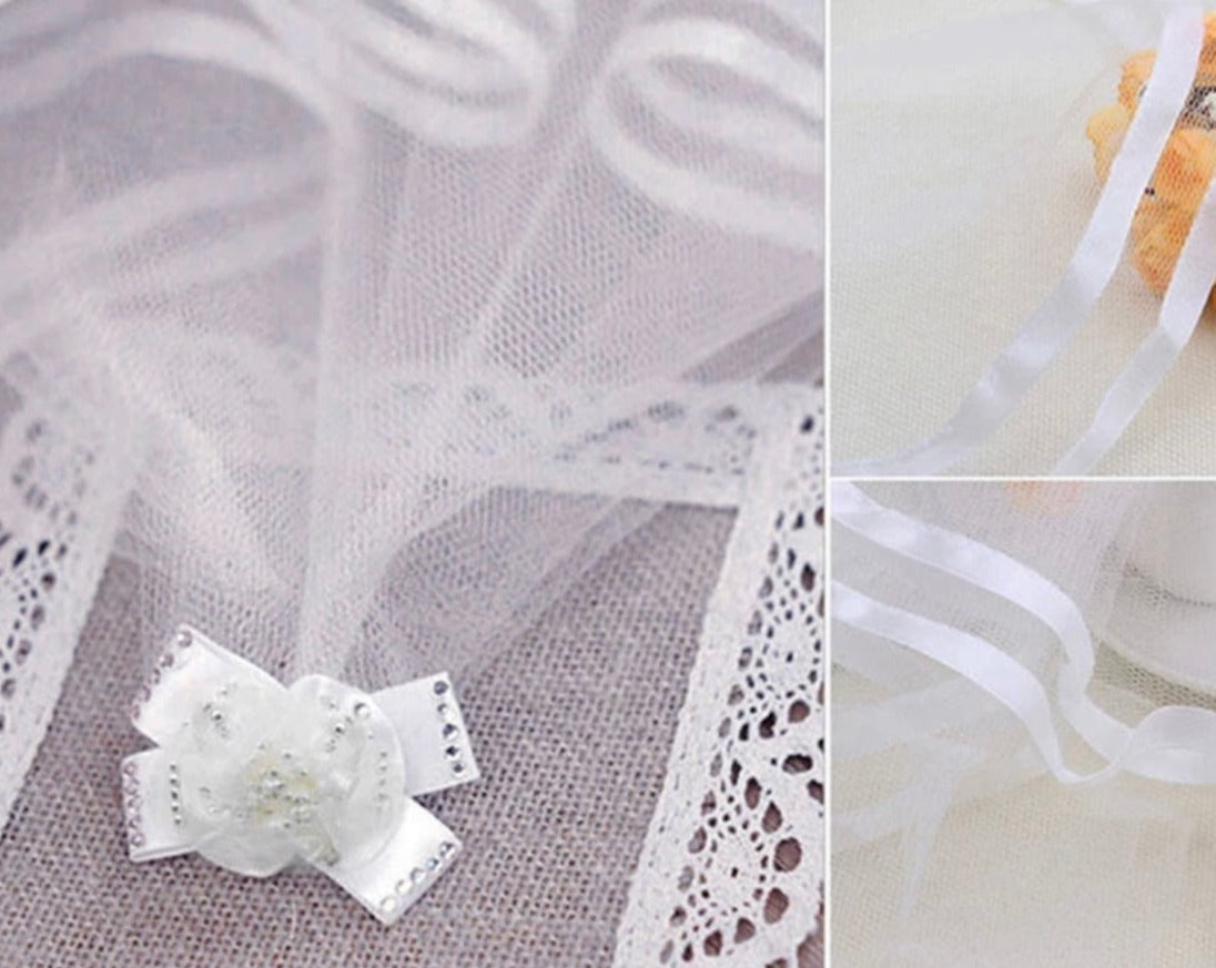 Pet Wedding Veil Pearl Bow