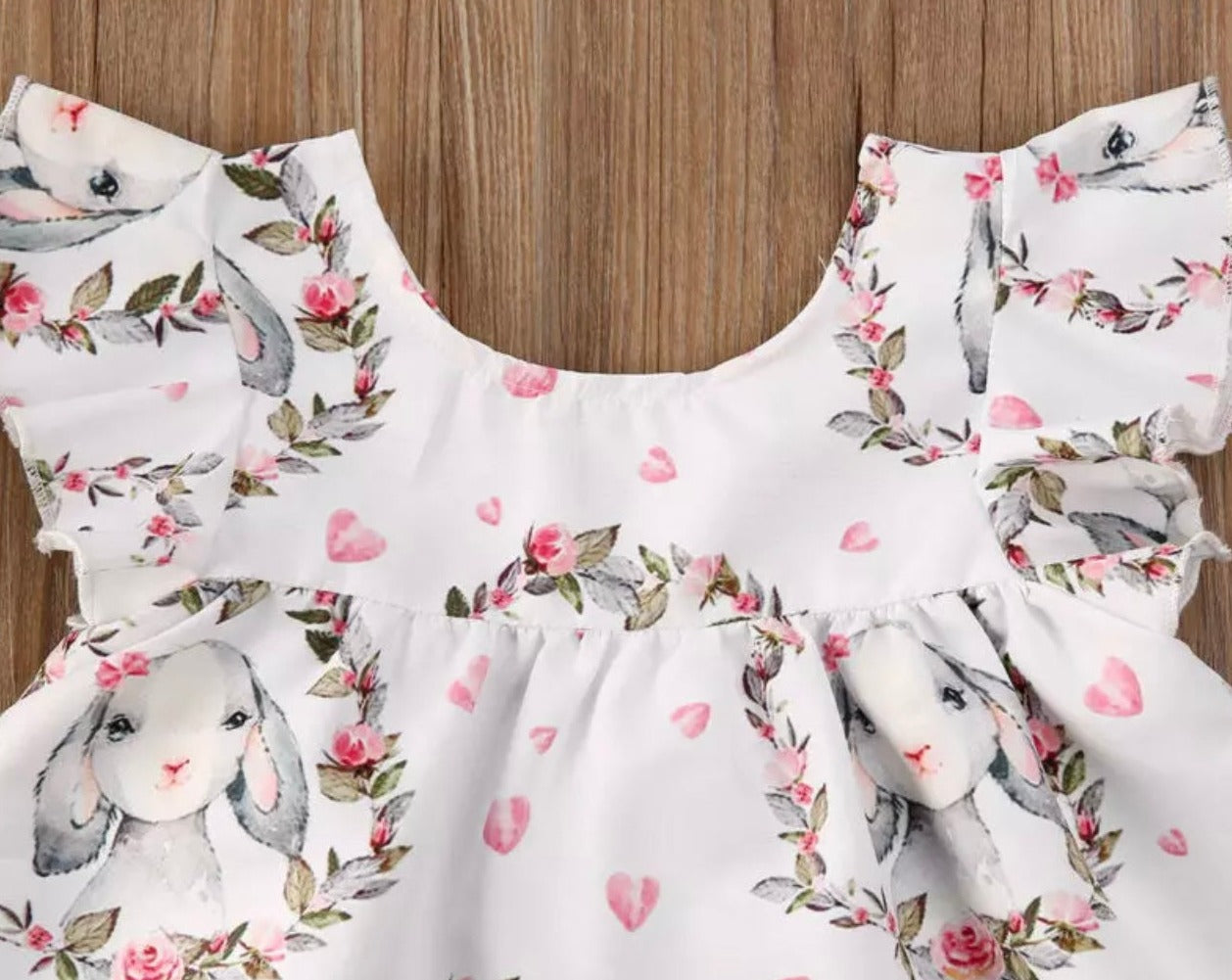 Baby Girl Custom Dress Bunny Print